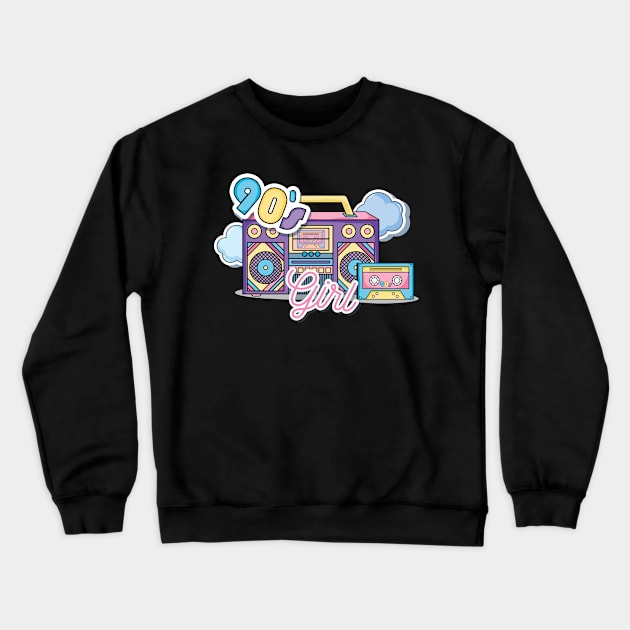 90's Girl Music 90s Retro Girl Costume Crewneck Sweatshirt by wbdesignz